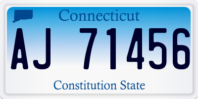 CT license plate AJ71456