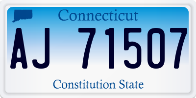 CT license plate AJ71507