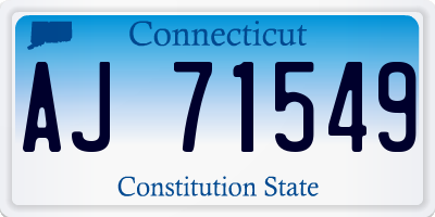 CT license plate AJ71549