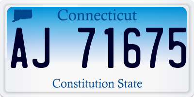 CT license plate AJ71675