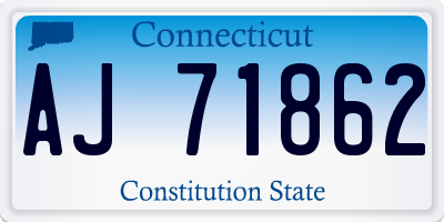 CT license plate AJ71862