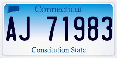 CT license plate AJ71983