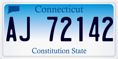 CT license plate AJ72142