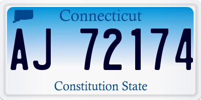 CT license plate AJ72174