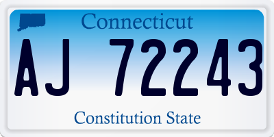 CT license plate AJ72243