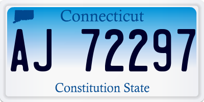 CT license plate AJ72297