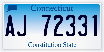 CT license plate AJ72331