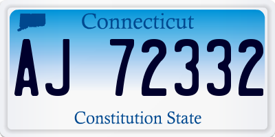CT license plate AJ72332