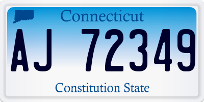 CT license plate AJ72349