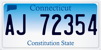 CT license plate AJ72354