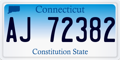 CT license plate AJ72382