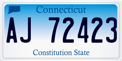 CT license plate AJ72423