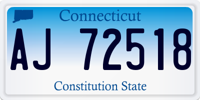 CT license plate AJ72518