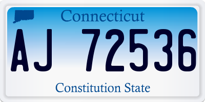 CT license plate AJ72536