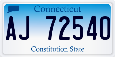 CT license plate AJ72540