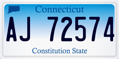 CT license plate AJ72574