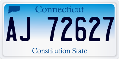 CT license plate AJ72627
