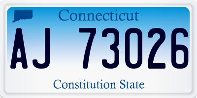 CT license plate AJ73026
