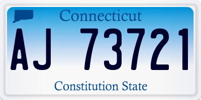 CT license plate AJ73721