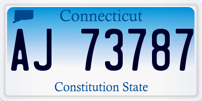 CT license plate AJ73787
