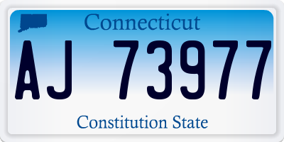 CT license plate AJ73977