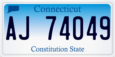 CT license plate AJ74049