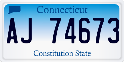 CT license plate AJ74673