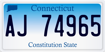 CT license plate AJ74965