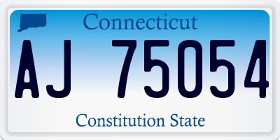 CT license plate AJ75054