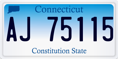 CT license plate AJ75115