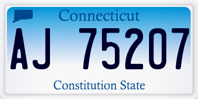 CT license plate AJ75207