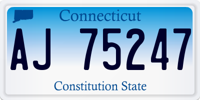 CT license plate AJ75247