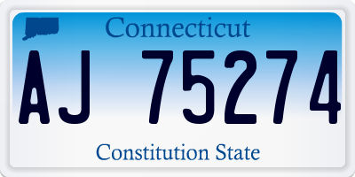 CT license plate AJ75274