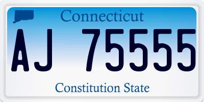 CT license plate AJ75555