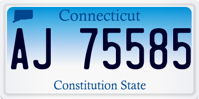 CT license plate AJ75585