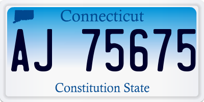 CT license plate AJ75675