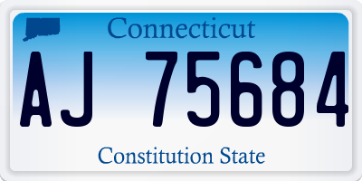 CT license plate AJ75684