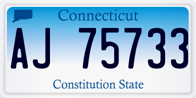 CT license plate AJ75733
