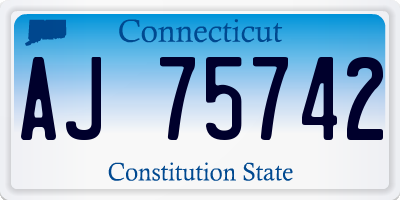 CT license plate AJ75742