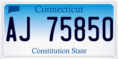 CT license plate AJ75850
