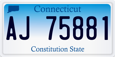 CT license plate AJ75881