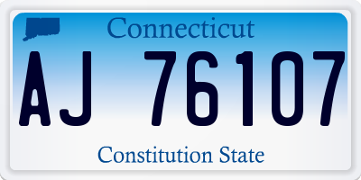 CT license plate AJ76107