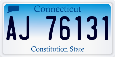 CT license plate AJ76131