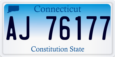 CT license plate AJ76177