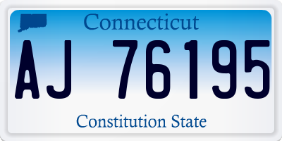 CT license plate AJ76195