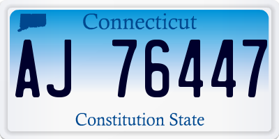 CT license plate AJ76447