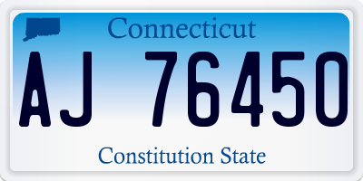 CT license plate AJ76450
