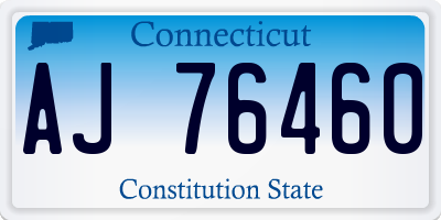 CT license plate AJ76460