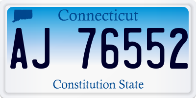 CT license plate AJ76552