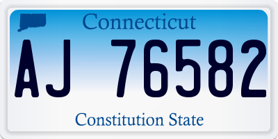 CT license plate AJ76582